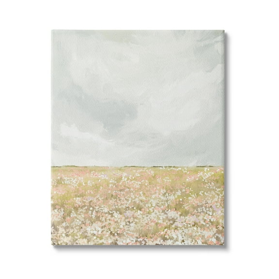 Stupell Industries Cloudy Abstract Meadow Landscape Painting Gallery Wrapped Canvas Art Print Wall Art, 16 x 20