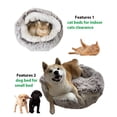 thumbnail image 3 of Cama redonda para gatos ShinHye, de felpa, esponjosa, con capucha, cueva, impermeable, 3 of 8