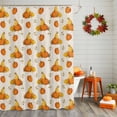 thumbnail image 2 of Shower Curtain 54"W x 78"L Fall Thanksgiving Pumpkins Pattern Linen Fabric Shower Curtains Set with Hooks Water Repellent Bathroom Curtains Machine Washable Bathroom Accessories, 2 of 6