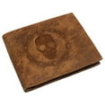 thumbnail image 2 of RFID Blocking Chain Skull Men's Bifold Genuine Leather Wallets, 2 of 28