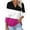 Hot Pink, variant on ZVNAΖH Womens Collared V Neck 3/4 Sleeve Shirts Casual Patchwork Tees Top