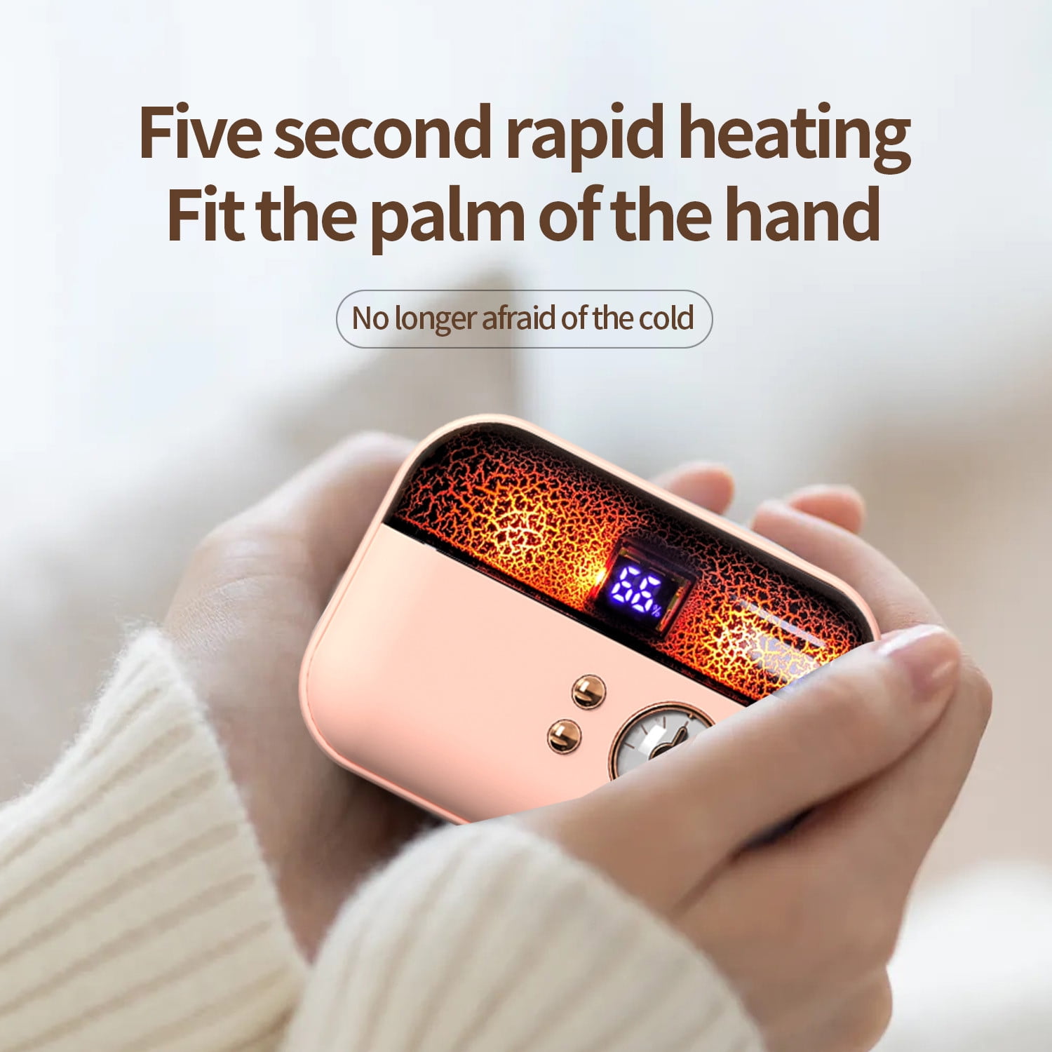 Wovilon Portable Hand Warmer, Power Bank Rechargeable USB Hand Warmer Heater ,Double-Side Heating＆3 Gears , For Skiing Climbing Hiking Winter