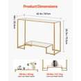 thumbnail image 3 of VEVOR 2-Tier Glass Console Table Rectangle Sofa Side Table with Anti-Tip Golden, 3 of 9