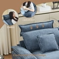 thumbnail image 4 of DOMICARE 72'' Cloud Modern Loveseat with Removable Headrest, Modular 2-Seater Chenille Sofa Couch with Armrests, Oversized Comfy Sectional for Living Room, Blue, 4 of 9