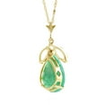 thumbnail image 3 of Galaxy Gold 14K Solid Gold Natural Emerald Pendant Necklace for Women - Yellow Gold Fine Jewelry, 3 of 5