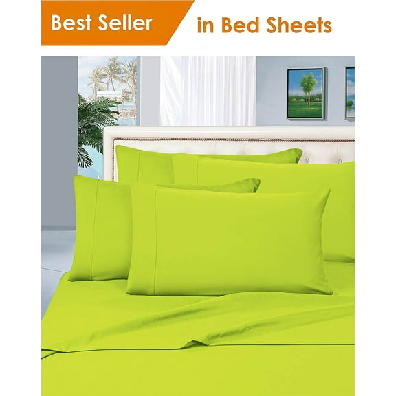 Elegant Comfort® 1500 Series t Egyptian Quality Microfiber Deep Pocket Bedroom Sheet Set, Twin Lime
