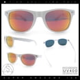 thumbnail image 2 of Mens Iconic Hipster Horn Rim Plastic Sunglasses [White - Red Mirror], 2 of 8