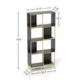 thumbnail image 3 of 4-Tier Industrial Bookcase, Corner Storage Shelf Metal Shelf for Small Space, Living Room, 3 of 11