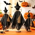 thumbnail image 2 of Halloween Decorations Indoor - 3 Set Primitive Halloween Wtich with Hat, Wooden Stand Witch Decor for Table Centerpieces, Mantels, Shelves, Vintage Spooky & Festive Party Decor, 2 of 9