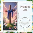 thumbnail image 2 of Religious Theme Resurrection Banner Easter Easter Display Floral Decoration Cross Design Risen Backdrop for Easter Celebration Church Event Religious Gathering, 2 of 9