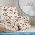 thumbnail image 4 of Renewold Santa Claus Beige Couch Cover Recliner Comfy Chair Cover for Recliner 4 Pieces Anti-Slip Single Seat Couch Slipcover Stretch Furniture Protector for Living Room, 4 of 8