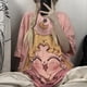 thumbnail image 2 of Camiseta de manga corta con estampado de Sailor Moon para mujer, camisetas holgadas de Anime de dibujos animados de gran tamaño, ropa coreana Harajuku para mujer, 2 of 4