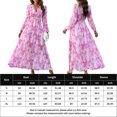 thumbnail image 2 of Vestido Vestido de línea A para mujer, vestido elegante de gasa con abertura lateral, vestido largo de vacaciones con estampado floral Cgtredaw Rosa roja T L para Mujer, 2 of 7