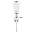 thumbnail image 3 of DecMode Silver Aluminum Metal Wall Sconce with Glass Holder, 3 of 8