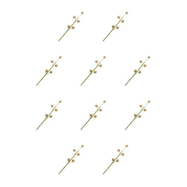 Injueey Bayas de Navidad Espuma decorativa Festival de vacaciones artificiales Recogida de ambientes de Navidad Decoración al aire libre Cono Oro 10piezas