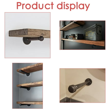 2 Pcs Rustic Black Iron Pipe Shelf Brackets With Clapboard Retro Industrial Wall Mounted Shelving Includes S Anchors 9 Inch Canada - Wall Mounted Shelves Brackets 2 Pcs Rustic Black Iron Pipe Shelf Brackets With Clapboard Retro Industrial Wall Mounted Shelving Includes S Anchors 9 Inch Canada - Wall Mounted Shelves Brackets