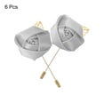 thumbnail image 3 of Ramilletes de rosa para Novio Unique Bargains Alfileres de ramilletes para Hombres Ceremonia de Boda Gris plateado 6 Pcs, 3 of 5