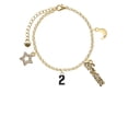 thumbnail image 2 of Delight Jewelry Silvertone Black Number - 2 Goldtone Dream Big Charm Bracelet, 7.5+2" Extender, 2 of 4