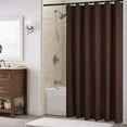 thumbnail image 5 of Brown Shower Curtain, Waffle Weave Textured Fabric Shower Curtain for Bathroom, Soft Cloth & Hotel Spa Luxury, Water Repellent, Machine Washable, 72X72, 5 of 6