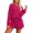 Rose, variant on Ekouaer Pajama Set for Women Waffle Knit Lounge Sets Long Sleeve Top and Shorts Sleepwear Matching Loungewear