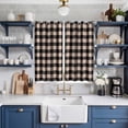 thumbnail image 2 of Curtains 63 Inch Length 2 Panels, Black Plaid Grommets Window Treatment Curtain, Vintage Country Gray Buffalo Check Gingham Thermal Curtains Drapes for Living Room/Bathroom, 2 of 9
