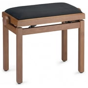 Stagg PB39 CHM VBK Adjustable Piano Bench - Wild Cherry Matte with Black Velvet Seat Top