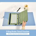 thumbnail image 5 of Dailycode 2 Pack Pencil Pouch for 3 Ring Binder Smooth Zipper Folders with Pockets Clear Window Pencil Case, Navy Yellow Stripe, 5 of 5