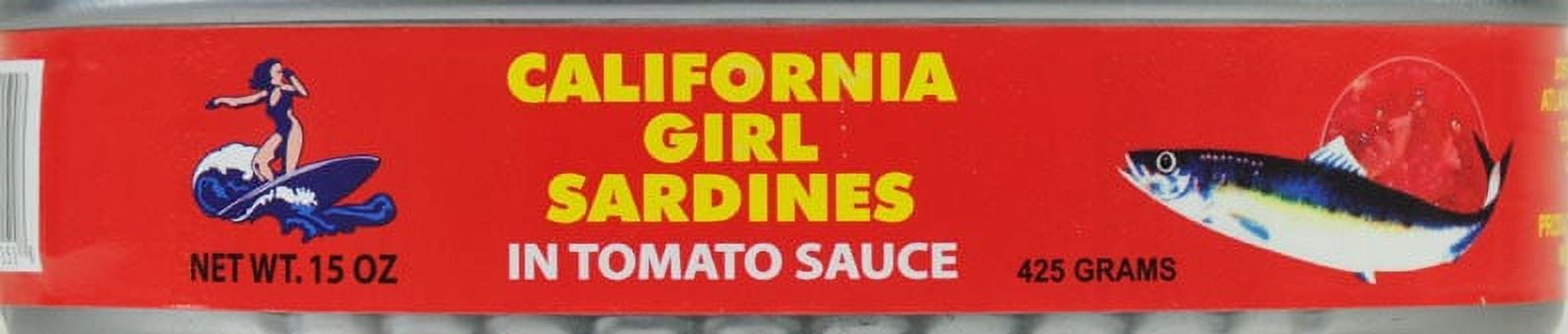 California Girl Sardines, In Tomato Sauce, 15 Oz