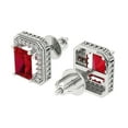 thumbnail image 2 of Clara Pucci 2.44Ct Ruby Emerald Cut VVS1 Screw Back Stud 14k Solid hypoallergenic Gold Designer Earrings For July, 2 of 7