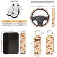 thumbnail image 5 of Yuyamidu Mushroom Auto Seat Covers Full Set of 13 with Steering Wheel Cover Seatbelt Shoulder Pad Fall Maple Leaves Trash Bin Rearview Mirror Cover Coasters Keychain Lipstick Holder Car Decor, 5 of 7