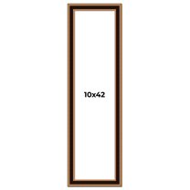 10x42 Frame Gold Brown Plein Air Vintage Solid Wood Picture Frame | 1.75 Inches Moulding Width |