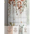 thumbnail image 6 of Fall Pumpkin Sheer Curtains 72 inches Long, Brown Sunflower Leaf Wood Grain Thanksgiving Light Filtering Sheer Window Curtains Rod Pocket Voile Drapes for Bedroom Living Room, 2 Panels 52"W x 72"L, 6 of 7