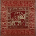 thumbnail image 3 of Stylo Culture Ethnic Decorative Throw Pillow Covers 16x16 Jacquard Maroon Square 40x40 cm Home Decor Brocade Elephant Floral Zippered Cushion Covers | Set Of 5, 3 of 3