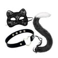 thumbnail image 1 of Conjunto de collar y cola con orejas de gato Yinane disfraz de animal decorativo Negro, 1 of 6