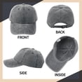 thumbnail image 7 of Bocaoying 3 Pack Washed Plain Baseball Cap, Comfortable Cotton Breathable Retro Adjustable Hats for Men and Women, for Running Workouts and Outdoor Activities All Seasons, 7 of 7