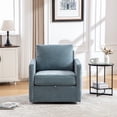 thumbnail image 3 of Leumius 360° Swivel Armchair with Hidden Storage, Comfy Diamond-Shape Tufted Armrests Accent Square Club Chair Single Sofa with Pillow for Living Room Bedroom Reading Nook Blue, 3 of 9