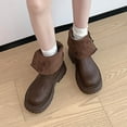 thumbnail image 4 of Brown Thick Soled British Style Martin Boots Two Way Short Boots Women Casual Fall Winter Style, 4 of 7