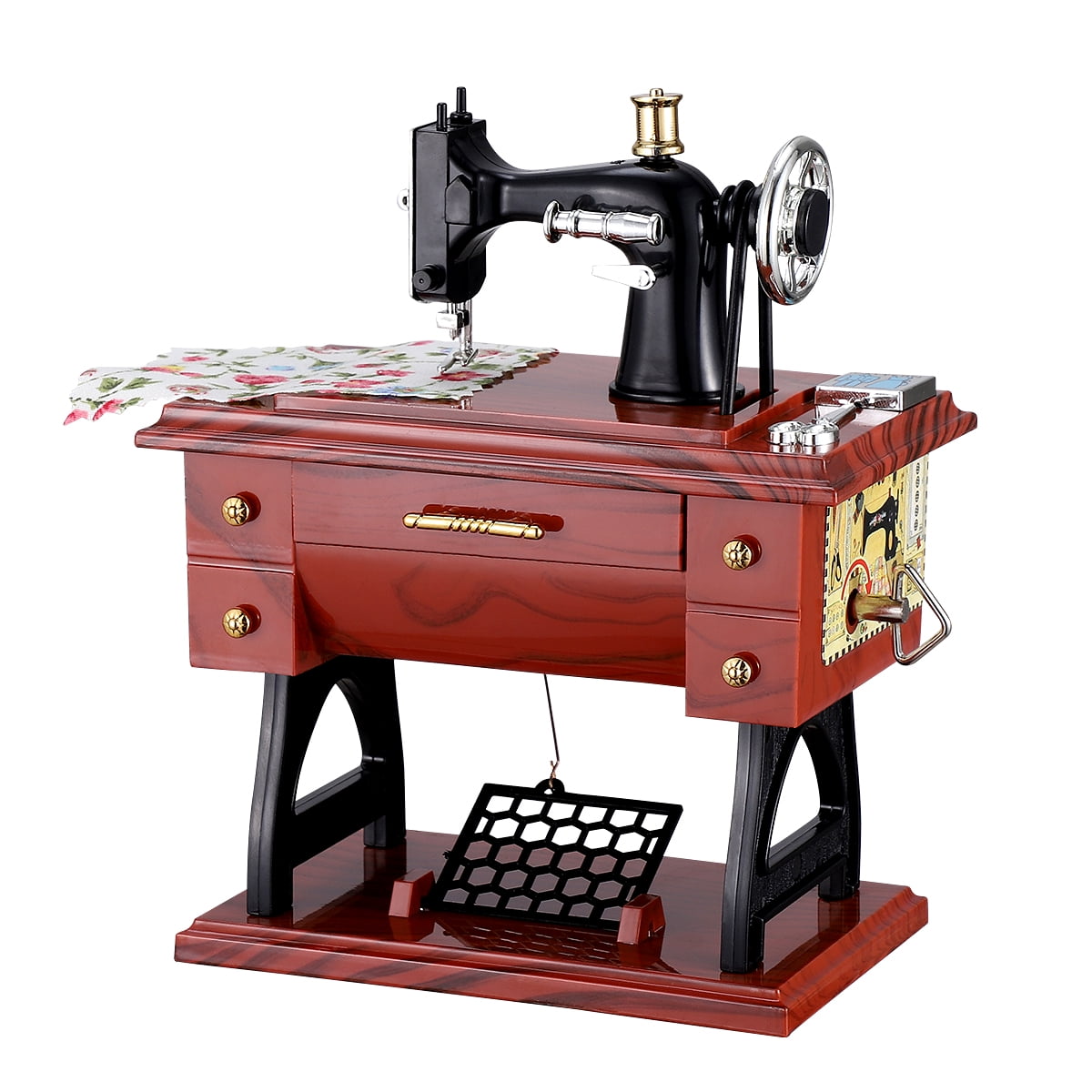  G Ganen Musical Sewing Machine Music Box Vintage Look (Brown-1)