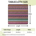thumbnail image 2 of Purple Boho Tribal Stripes and Hearts Pattern Square Fitted Tablecloth with Elastic Edge,Square Table Cover,Washable Elastic Table Cover for Home Kitchen Party Decor 34"x34", 2 of 6