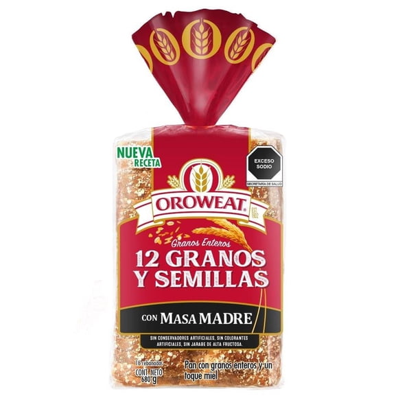 Pan integral Oroweat 12 granos y semillas 680 g