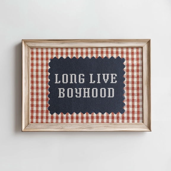 Long Live Boyhood Art Print Rustic Americana Nursery Decor