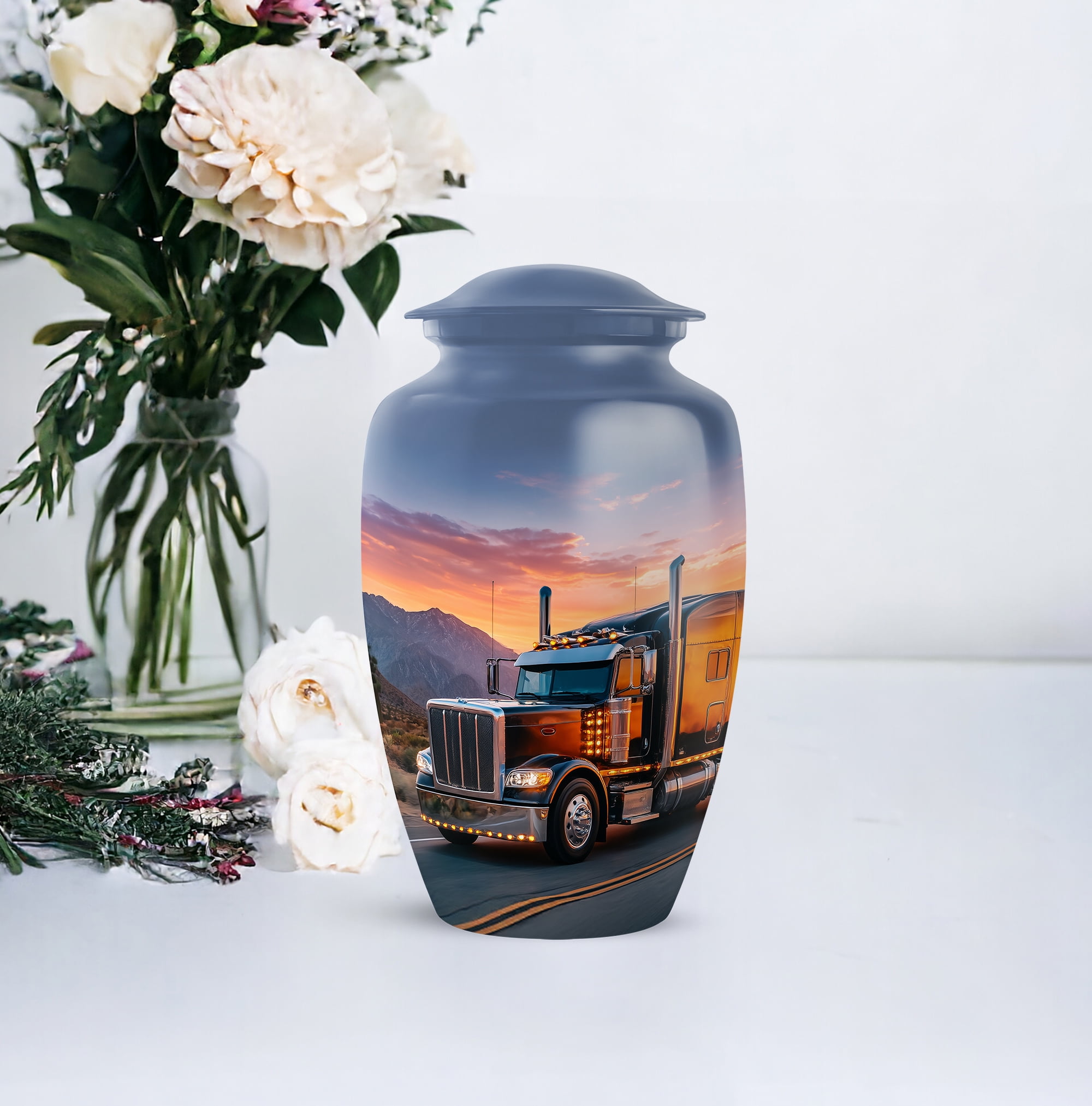 Truck Urns for Human Ashes, Truck Driver Cremation Urns, Funeral Urn for Human Ashes Adult Man - 10inch - Large Urn - 1pcs