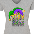 thumbnail image 4 of Inktastic Mardi Gras New Orleans Louisiana Jester Hat Women's V-Neck T-Shirt, 4 of 5