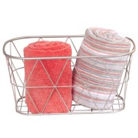 BH&G Homes & Gardens Small Bathroom Satin Wire Storage Basket