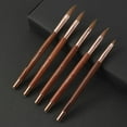 thumbnail image 6 of 100% Kolinsky Acrylic Nail Brush Wood With Cap Crimped Nail Art Pen Size #6, 6 of 6