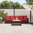 thumbnail image 3 of vidaXL Patio Sofa 5-Seater with Cushions Brown Poly Rattan, 3 of 9