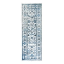 My Magic Carpet 2.5'x7' Machine Washable Non-Slip Kitchen Hallway Runner Rug - Lerik Blue