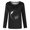 thumbnail image 4 of Blusa de cuello redondo de manga larga con estampado de gato sólido suelto clásico para mujer Pompotops gfhjh16502, 4 of 7