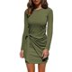 thumbnail image 3 of Vestido ajustado con cuello redondo, vestido de manga larga, vestido ajustado, vestido ajustado con cintura alta, elegante y moderno, 3 of 6