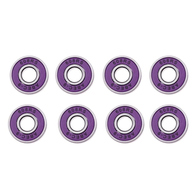 8Pcs Rodamientos De Skateboard Abec-9 608R Ruedas De Repuesto kateboard Pennyboard Waveboard Cruiser Roller Sil De Ruedas Púrpura Macarena Rodamientos de skateboard 608RS